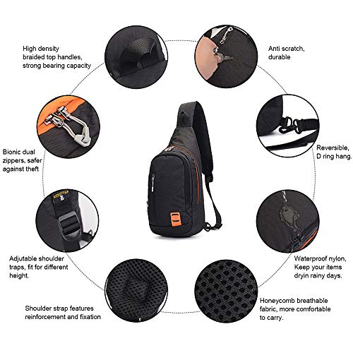 Peicees Small Sling Backpack Waterproof Unisex Shoulder Bag Chest Crossbody Daypack - color: 2_blue, size: Small