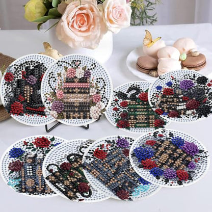 Ekuxom 8 Pcs Books Diamond Art Coasters Kit for Adults - color: Books-2