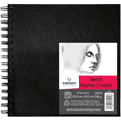 Canson Sketch Paper Art Book, White, 8x8 in - size: 8"X8"