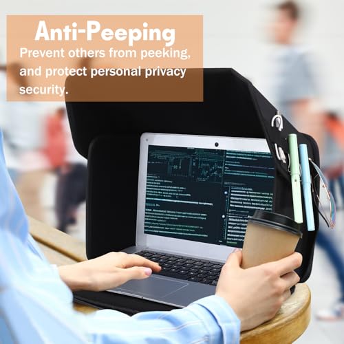Laptop Sun Shade Laptop Sun Glare Shield Privacy Screen Hood 12-14'' - size: 12-14in