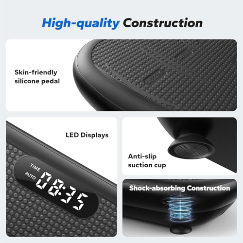 Merach CV40 Curved Vibration Plate Exercise Machine with 440lbs Capacity - color: Black