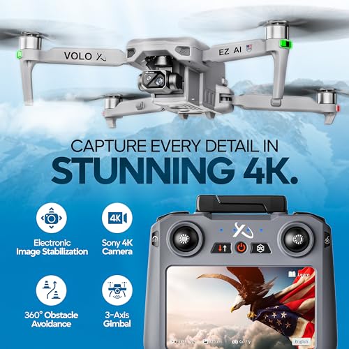 DCX Volo X EZ AI Drone - Drones with 4K Camera & 360° Obstacle Avoidance