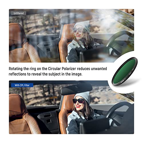 NEEWER 58mm Polarizer Filter 30 Layer Multi Resistant Nano Coated Circular Polarizing Filter(CPL) with HD Optical Glass/Ultra Slim Frame, Reduce Glare/Enhance Contrast/Reduce Reflection - size: 58mm