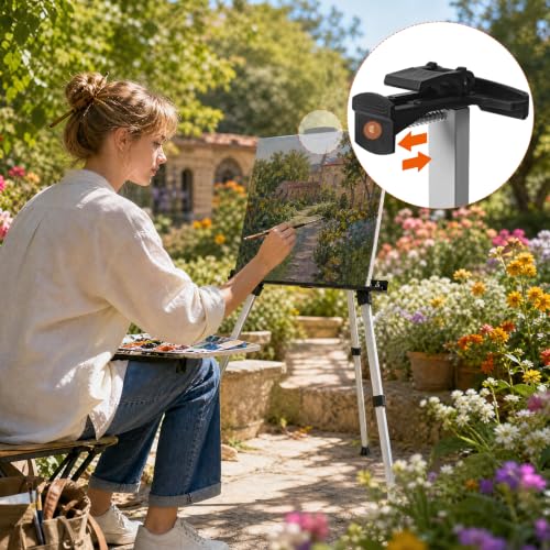 Art Painting Easel Stand, Adjustable Display Tripod Artist Floor Sign Easel - style: Silver