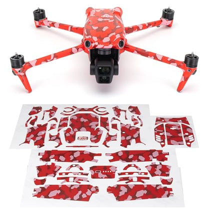 WRAPGRADE Skin Stickers Compatible with DJI Air 3 | Full Wrap (Super Red Dot Camo) - color: Super Red Dot Camo