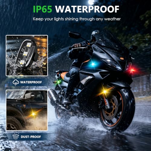 10Pcs Wireless LED Strobe Lights, 8 Colors 10 Kind of Lighting Effects USB Rechargeable Anti-Collision Warning Light, High Brightness LED Strobe Lights for Bike Car Drone Motorcycle Aircraft - color: 10pcs
