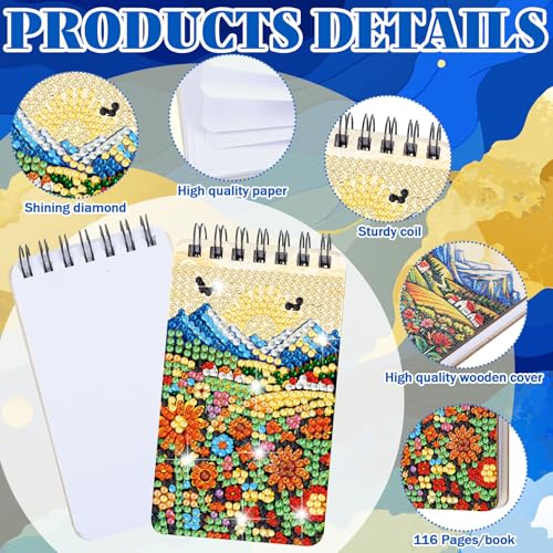 Fuyoooo 12 Pcs Abstract Landscape Diamond Art Notebook Kits for Adults - style: Abstract Landscape