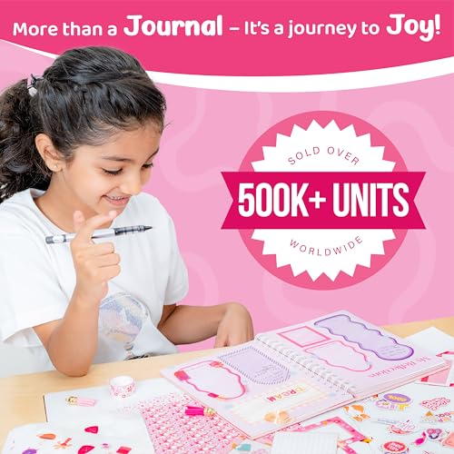 jackinthebox Happy Journal Kit for 8-12 Year Old Girls, Craft Scrapbook Set - color: Pink