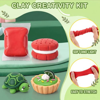 Air Dry Clay Bulk, Modeling Clay for Kids, 100 Pcs, Red,Green，White - color: Red,Green，white