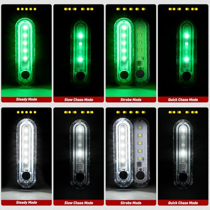 Nilight Marine Boat Navigation Light 4PCS Red Green White Four Modes Lamp - color: 5LED Navigation Light-4Pcs