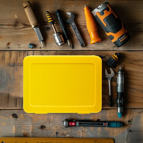 ALCYON Battery Organizer Box for 24 AA & 30 AAA Batteries-Yellow - color: yellow
