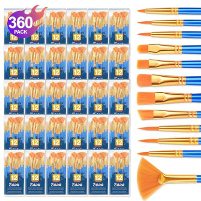 ESRICH Paint Brushes Set, 30Pack 360pcs Paint Brush for Acrylic Painting - size: 360p