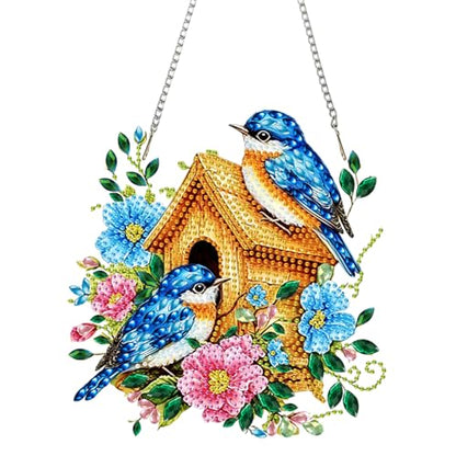 AIBOERL Diamond Art Kits for Adults, Bird Acrylic Hanging Suncatcher - color: DP04015