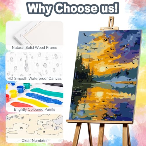 Landscape Framed Paint by Numbers Kit for Adults Beginner 8x12 inch - color: Frame-OP-US03