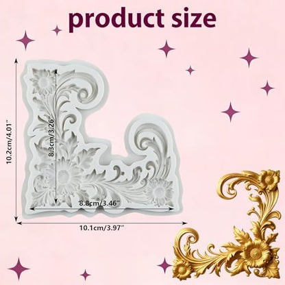 Baroque Relief Flower Polymer Clay Mold Baroque Silicone Molds - color: Style L