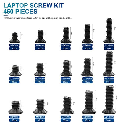 NINDEJIN Laptop Computer Screw Kit, M2 M2.5 M3 Countersunk Flat Head Phillips Mini Screws Set, Replacement Part Electronic Repair Accessories - style: Flat Head 2