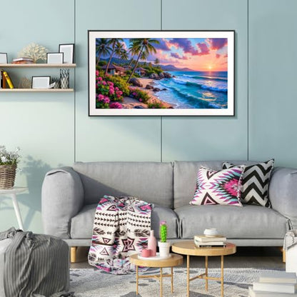 JOOZ Large Diamond Art Kits for Adults - 5D Sunset Beach Diamond Painting - color: Sunset Beach 059