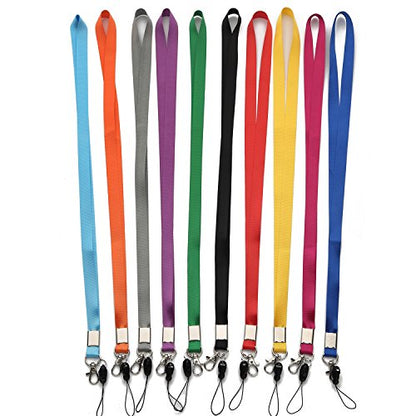 YOUOWO 10Pcs Neck Lanyards Lightweight 10Colors,For ID Badges Holder