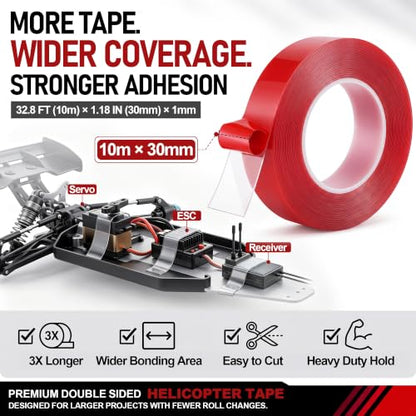 32FT Double Sided Clear Servo Tape,Heavy Duty Automotive Double Sided Tape