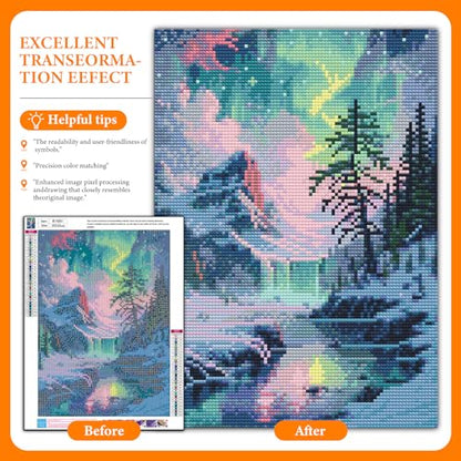 Diamond Art Kits for Adults, Aurora DIY 5D Diamond Painting for Beginners - color: BLKJDP16