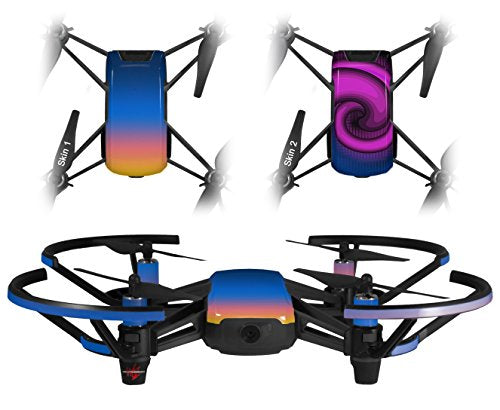 Skin Decal Wrap 2 Pack Compatible with DJI Ryze Tello Smooth Fades Sunset Drone NOT Included
