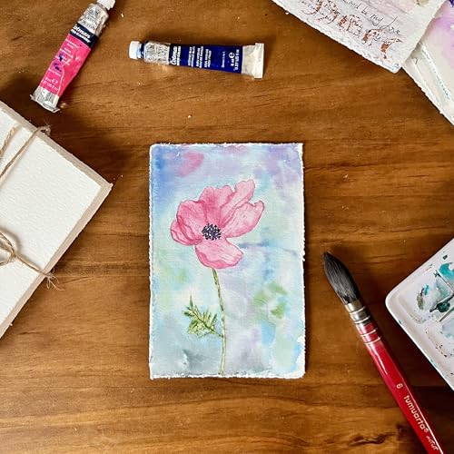 Deckle Edge Watercolor Paper, 100% Cotton, 140 LB, 300 g/m², 30 Sheets - size: 5" X 7"