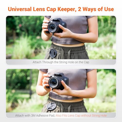 JJC 2-Pack 52mm Front Lens Cap Cover with Cap Keeper Leash for Camera Lens - size: 52mm
