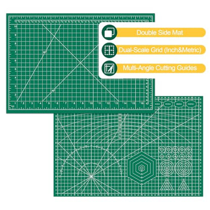 2 Packs Self Healing Cutting Mat Bulk 12"x18" Rotary Cutting Sewing Mats A3
