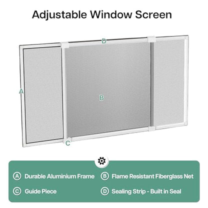 paramondo Expandable Window Screen, 10" H x 19.6" - 36" W, 2 Pack - size: Small (10" H x 19.6"-36" W, 2 Pack)
