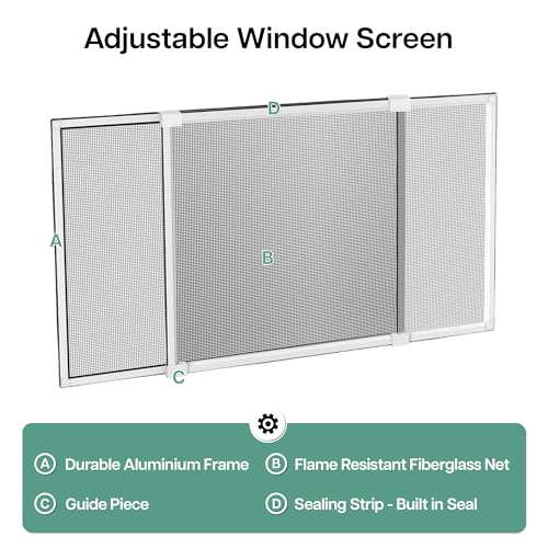 paramondo Expandable Window Screen, 15" H x 21.6" - 40" W, 2 Pack - size: Medium (15" H x 21.6"-40" W, 2 Pack)