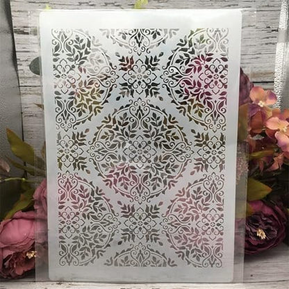 TIAMECH A4 Reusable Palace Totem Lace Stencil for Painting - style: Palace Floral