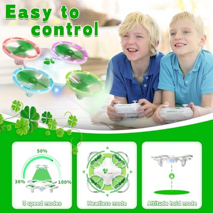 Clover Drone for Kids-Quadcopter with Dual Modular Batteries - color: Green