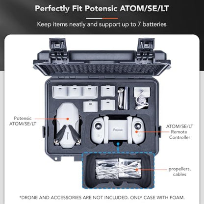 Lykus Titan AM100 Waterproof Hard Case for Potensic Atom 2/3-Axis/SE/LT - color: Black