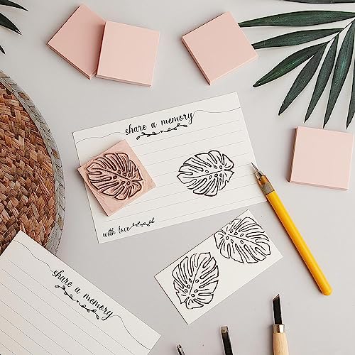 Frienda 48 Pcs 2" x 2" Rubber Carving Block Printmaking Stamp, Pink - color: Pink
