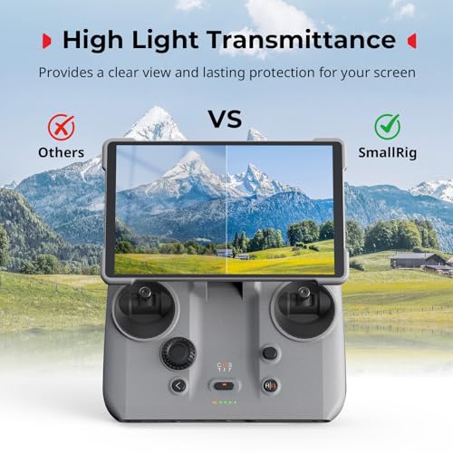 SMALLRIG HD Tempered Glass Screen Protector for DJI RC Pro 2 (2 Pack), Specifically Designed for DJI Drone Remote Controller Screens, for DJI Mini 5 Pro/Mavic 4 Pro/Air 3S / Air 3 / Mini 4 Pro