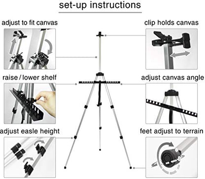 VViViD Aluminum Adjustable Light-Weight Portable Display Easel w/Black Nylon Carrying Case (66") - size: 66"