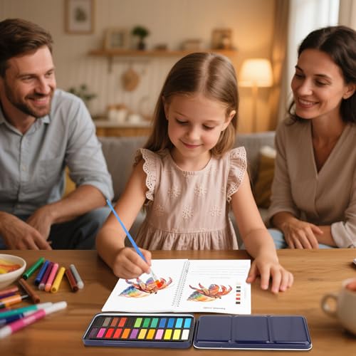 Watercolor Workbook, 24 Colors Solid Paint Set