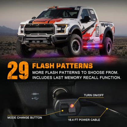 XRIDONSEN 2PCS 60 inch Strobe Lights Strip 720 LED Running Board Lights - color: Red/Blue