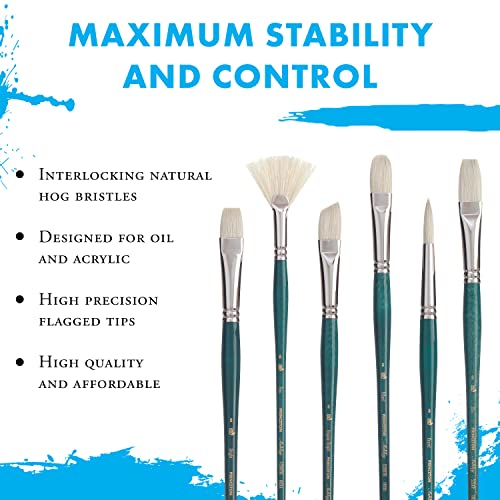 Princeton Ashley Brushes Series 5200, Chungking Bristle, Bright Size 2 - color: Blue Green, size: Size 2