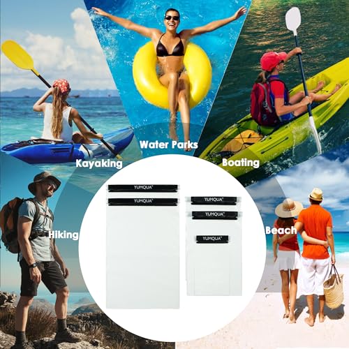 YUMQUA Waterproof Pouch Dry Bags Document Map Holder for Water Sport 3PACK - color: Black-5Pack