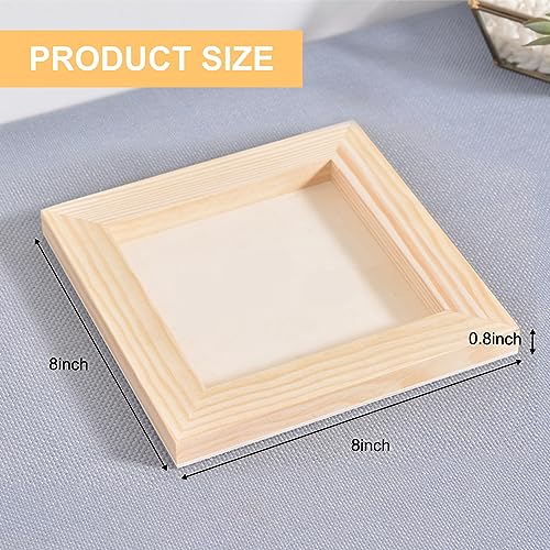 Wood Canvas Panels Square Wooden Canvas Painting Board 10 Pack - size: 8inch