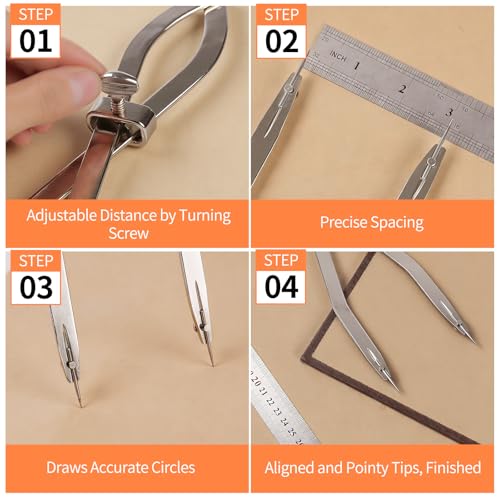 Radius Divider Tool 12 Inch, Fast Adjusting Scriber for Sheet Metal Fabrication & Layout Work, Resharpenable Replaceable Points, Metalworking Woodworking Insulation Tool, Draws Circles Up to 32 Inches - size: 12in-1PC