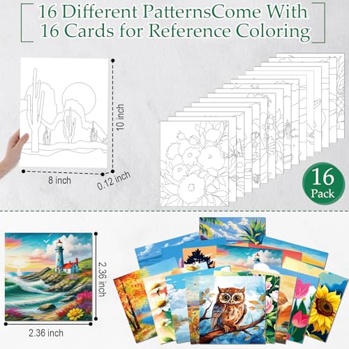 AmazingSpark 16 Pcs Pre Drawn Canvas to Paint for Adults Spring and Summer - style: Spring and Summer