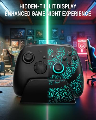 FUNLAB Pro Controller Accessories Bundle for Switch 2, Controller with Charging Dock, Carrying Case, Screen Protectors, Dockable Console Protective Cover Shell, Thumb Grips for Joysticks