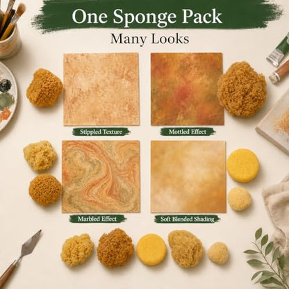 Natural Sea & Synthetic Sponges 7pk, Assorted Sizes, Painting & Crafts