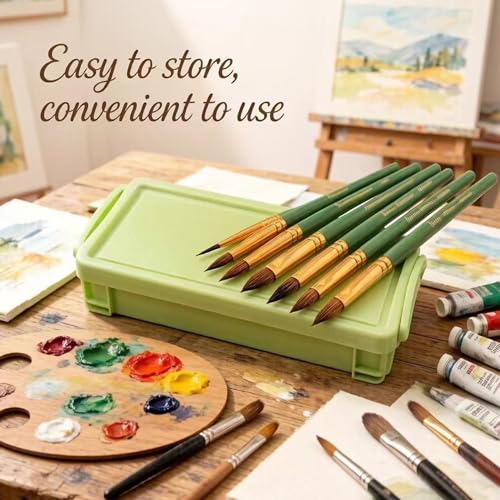 3PCS Brushes Storage Box Paint Brush Drawing Pen Container with Buckle Design Organizers Drawing Tools Storage Box
