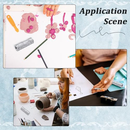 CRASPIRE Pottery Texture Rollers Clay Embossing Roller Bird Pattern Gray Plastic Polymer Like Textured Modeling Shaping Hand Stamps Ceramic Tools for Jewelry Making Earrings DIY Art Craft Beginners - style: Bird