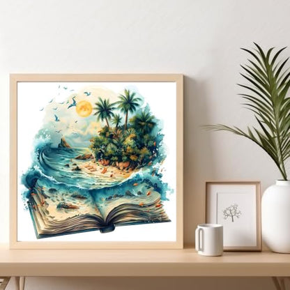 Kalonyth Book Framed Paint by Numbers Kit for Adults Beginner 10x10 inch - color: Frame-OP-US16