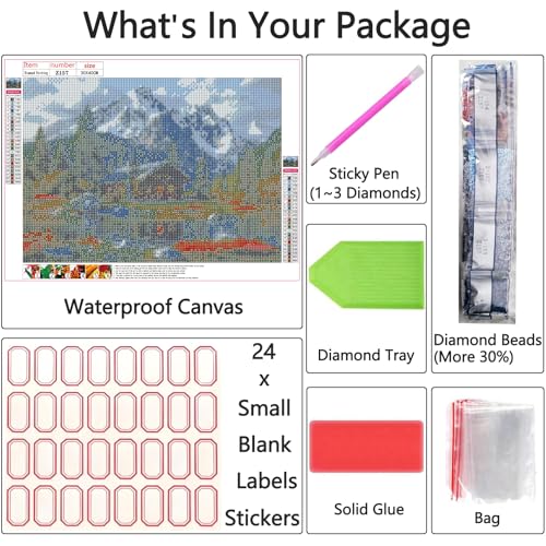 Shouruihua Square Diamond Art Kits, Mountain Diamond Painting Kit for Adult - color: Natural Scenery