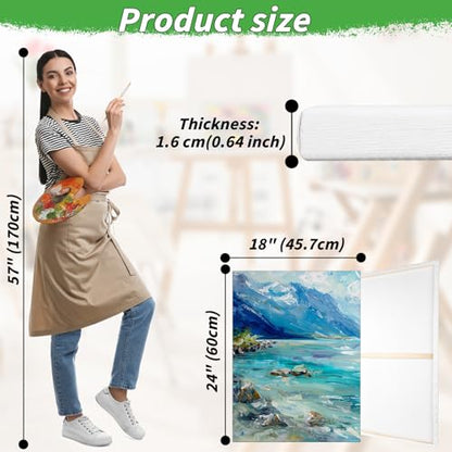 Oleitodh 10 Pack Stretched Canvas 18x24 Inch 100% Cotton Painting Canvas - size: 18" x 24"-10 Pack